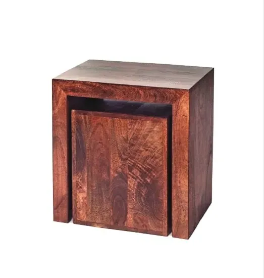 Mango Dakota Cubed Nest of 2 Tables - Mango Wood image