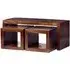 Mango Wood John Long Coffee Table with 2 Cube Stools