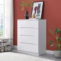 Manhattan 5-Drawer Chest - White, High Gloss alternate view
