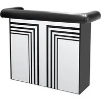 Manhattan Mirrored Bar Table with Faux Leather Arm Rest