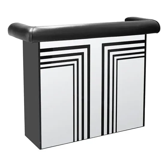 Manhattan Mirrored Bar Table with Faux Leather Arm Rest image