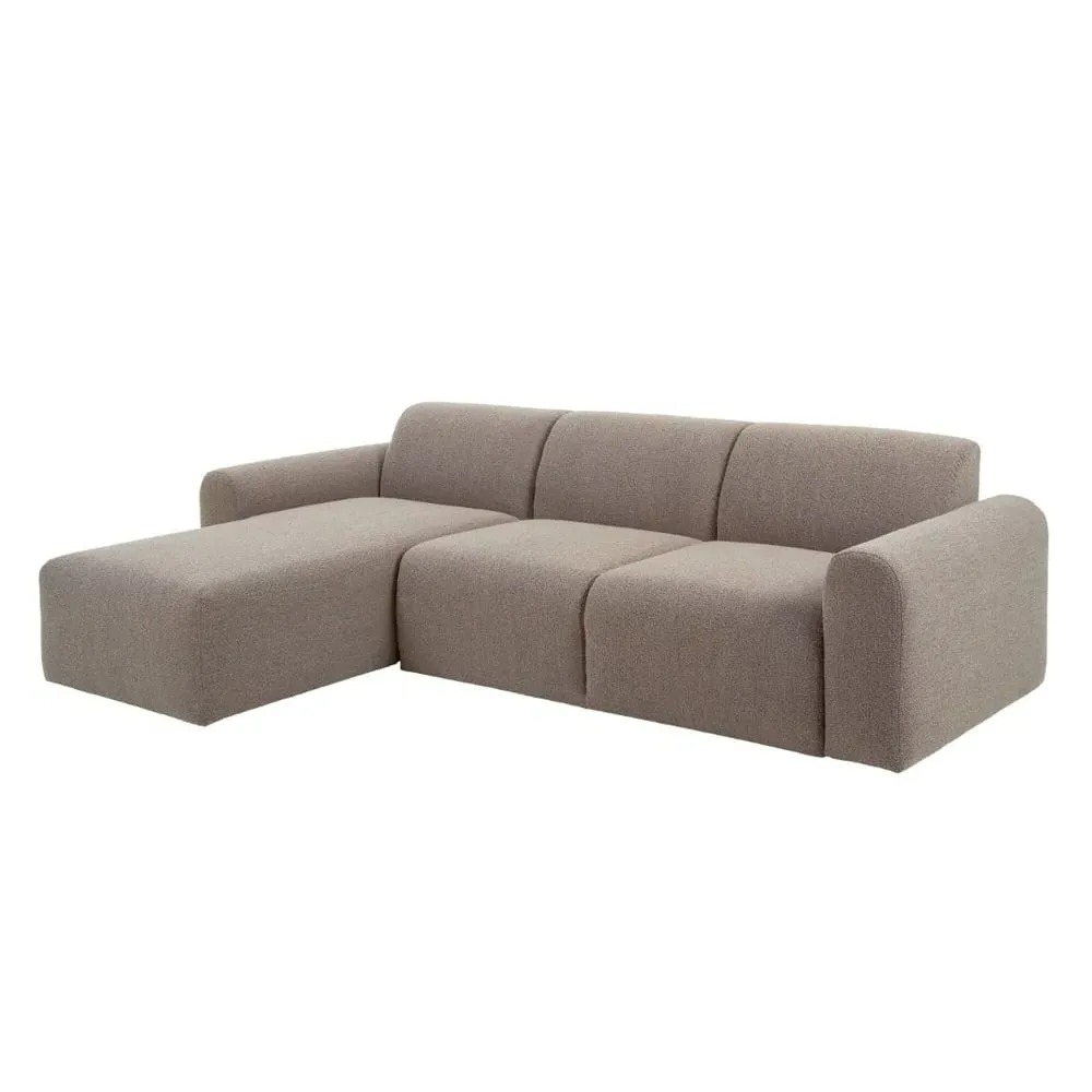 Manheim Right Hand 3-Seater Corner Sofa - Beige, Fabric