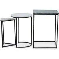 Mania Nest of 3 Tables - Black, Marble