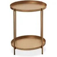 Mania Round Metal Side Table - Gold
