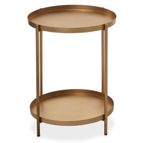 Mania Round Metal Side Table - Gold image