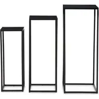 Mania Square Nest of 3 Tables - Black, Marble