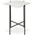 Mania Square Side Table - White Marble, Black Metal