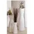 Manito Floor Vase with Grooves - White, Ceramic
