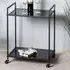 Manitowoc Drinks Serving Trolley with Glass Shelf - Black, Metal