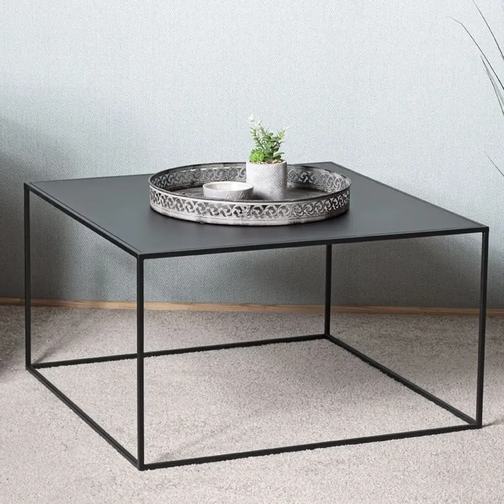 Manitowoc Square End Table - Black, Metal