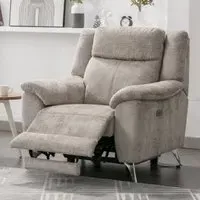 Mankato 1-Seater Electric Recliner Sofa - Fossil, Fabric