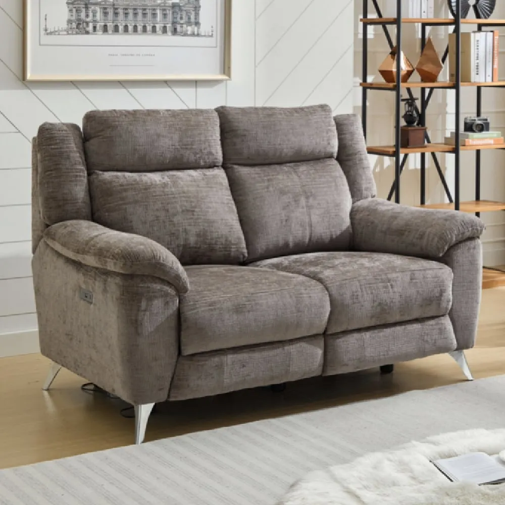 Mankato 2-Seater Electric Recliner Sofa - Stone, Fabric