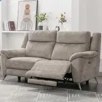Mankato 3-Seater Electric Recliner Sofa - Fossil, Fabric