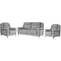 Mankato 3+1+1 Seater Sofa Set - Ash, Fabric