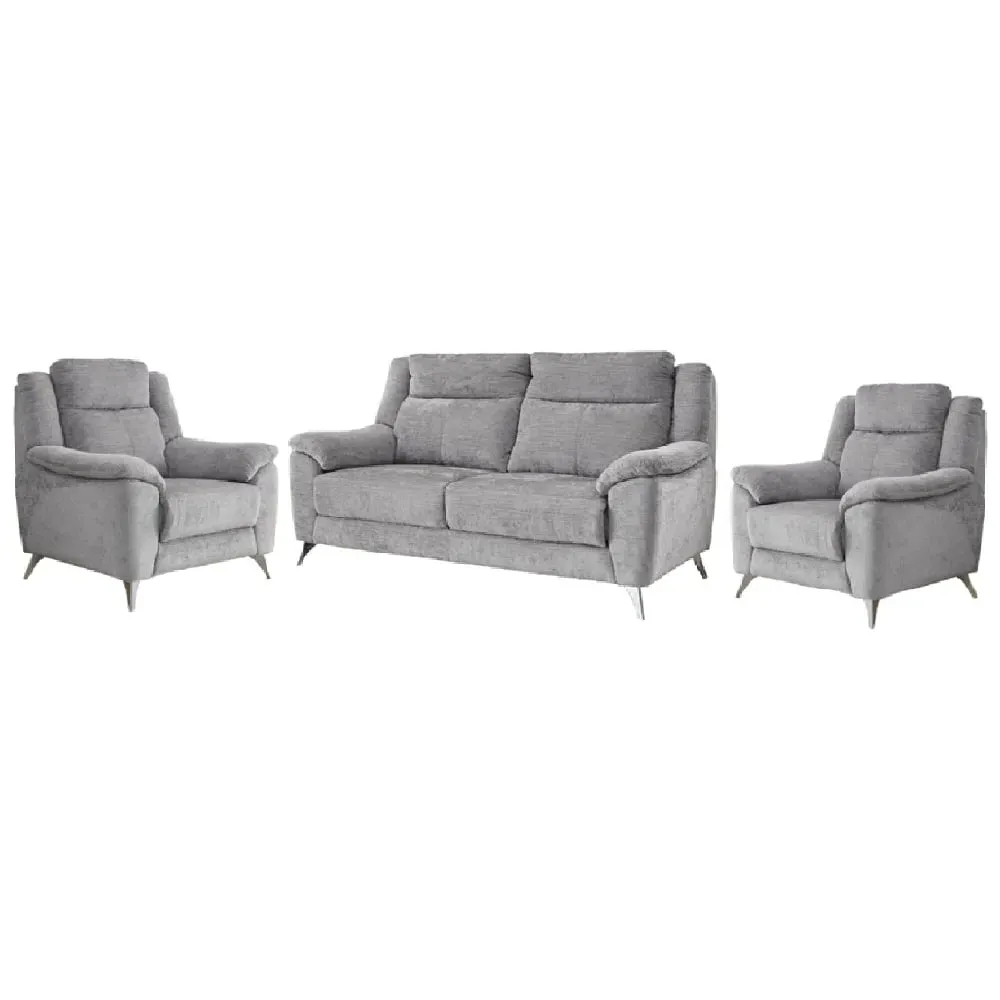 Mankato 3+1+1 Seater Sofa Set - Ash, Fabric