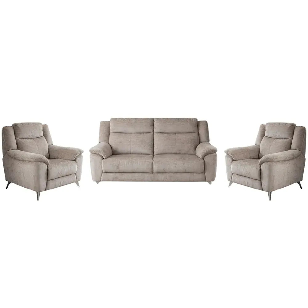 Mankato 3+1+1 Seater Sofa Set - Fossil, Fabric
