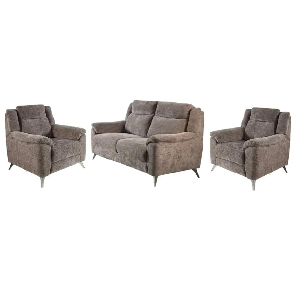 Mankato 3+1+1 Seater Sofa Set - Stone, Fabric