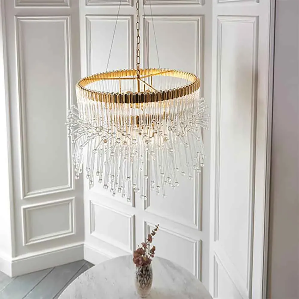 Mankato 9 Light Pendant Ceiling Light - Gold, Clear Glass