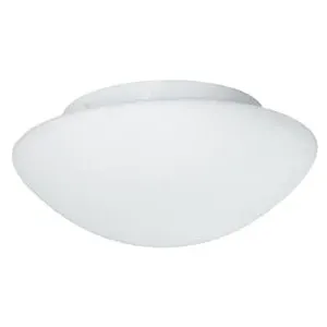 Mankato Large Bathroom Ceiling Light - White, Opal Glass