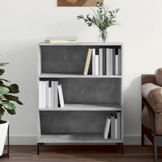Manric 2-Shelf Bookcase - Concrete Effect, Engineered Wood image