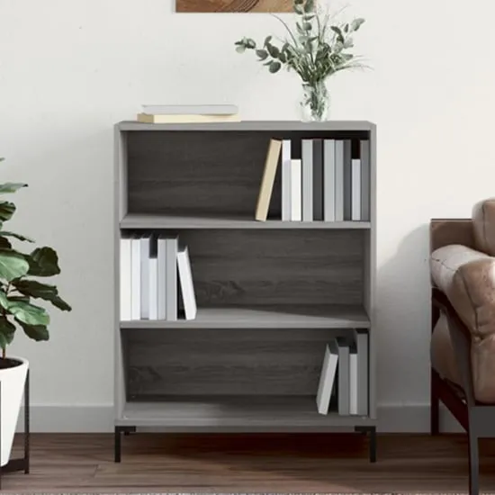 Manric 2-Shelf Bookcase - Grey Sonoma Oak, Engineered Wood