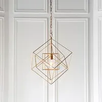 Manteo Geometric Pendant Ceiling Light - Antique Gold, Metal
