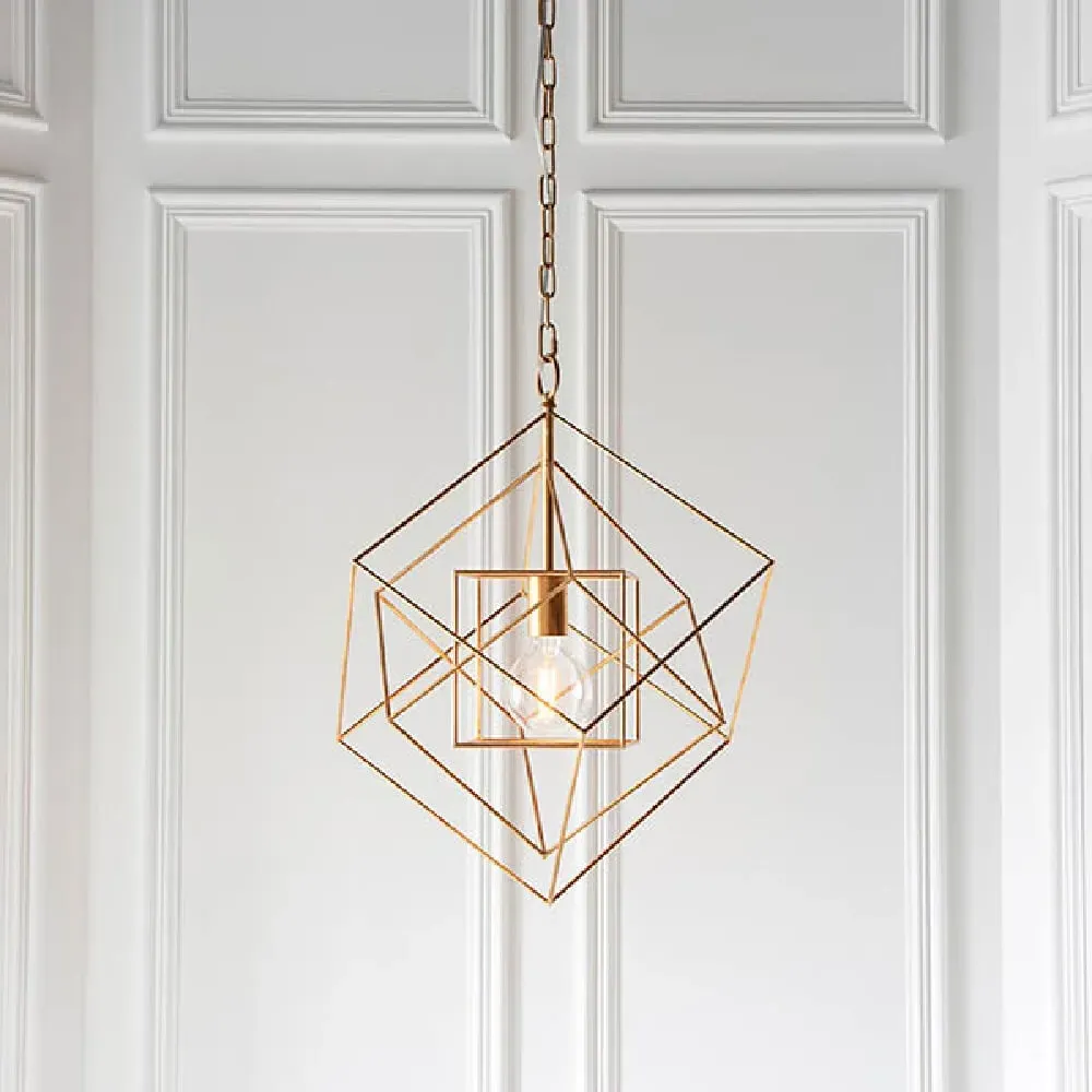 Manteo Geometric Pendant Ceiling Light - Antique Gold, Metal image