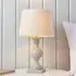 Manteo Table Lamp - Ivory, Taupe Wood
