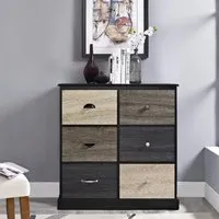 Maraca 6-Door Storage Cabinet - Black, Wood