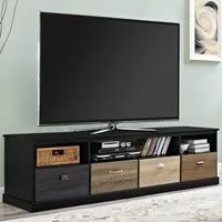 Maraca Large TV Stand with 4 Drawers - Black, Wood