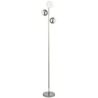 Marbles 3 Light Floor Lamp - Chrome, Crystal Sand