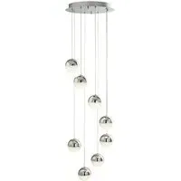 Marbles 8 Light Multi Drop Pendant Light - Chrome