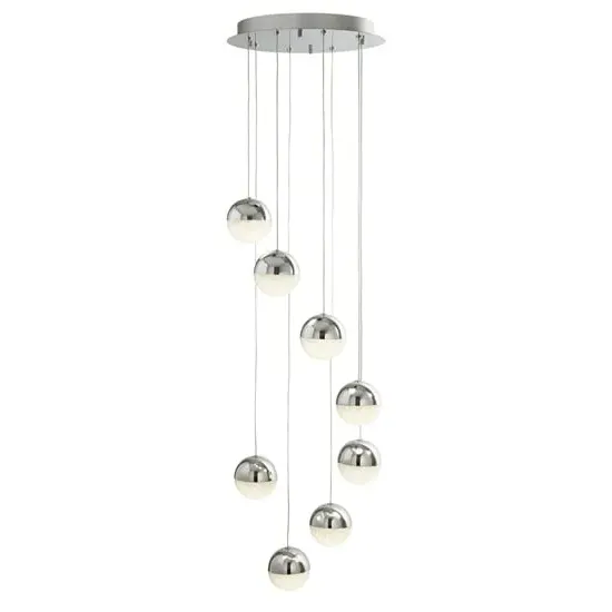 Marbles 8 Light Multi Drop Pendant Light - Chrome image