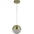 Marbles LED Globe Pendant Light with Crushed Ice Shade - Brass