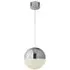 Marbles LED Globe Pendant Light with Crushed Ice Shade - Chrome
