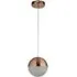 Marbles LED Globe Pendant Light with Crushed Ice Shade - Copper