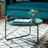 Marbury Round Coffee Table with Removable Tray - Teal, Metal