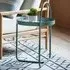 Marbury Round Side Table with Removable Tray - Teal, Metal