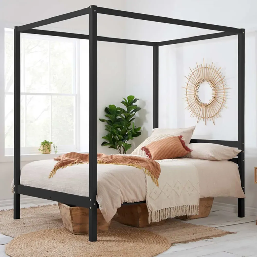 Marcia King Size Bed Frame - Black, Wood image