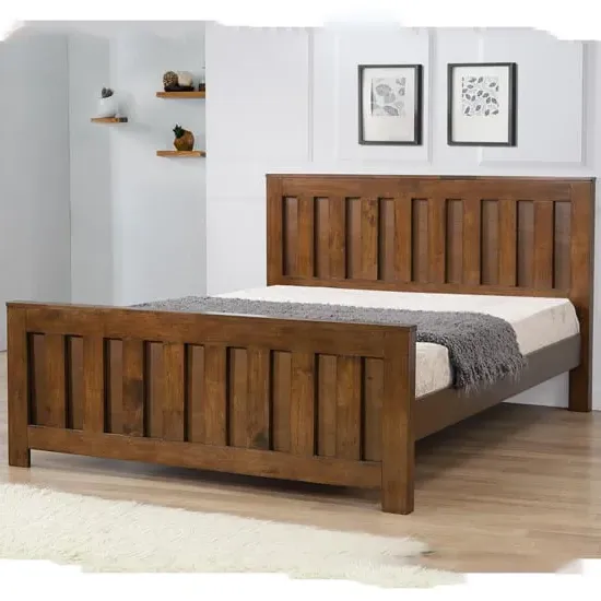 Marco Double Bed Frame - Rustic Oak, Rubberwood image