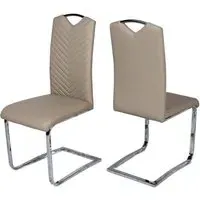 Marconi Cantilever Dining Chair - Taupe, Faux Leather