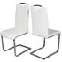 Marconi Cantilever Dining Chair - White, Faux Leather