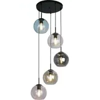 Mardi 5-Light Pendant Light - Black, Glass