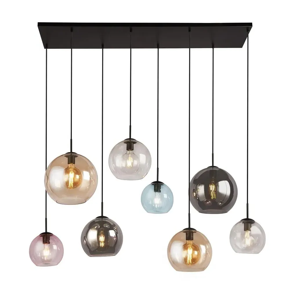 Mardi 8-Light Bar Pendant Light - Black, Glass