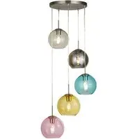 Mardi Gras 5 Light Pendant Ceiling Light - Satin Silver
