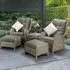 Maree Rattan Garden Reclining Lounge Set - Grey