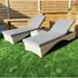 Maree Rattan Garden Sun Lounger with Side Table - Grey