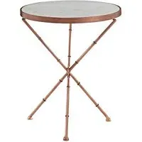 Maren Round Side Table - White Marble, Copper