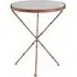 Maren Round Side Table - White Marble, Copper