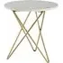 Maren Round Side Table - White Marble, Gold